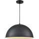 R Series 1 Light 18 inch Satin Black Outdoor Pendant